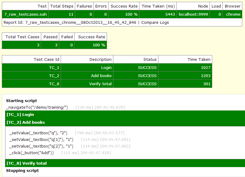 Playback logs with _testcase