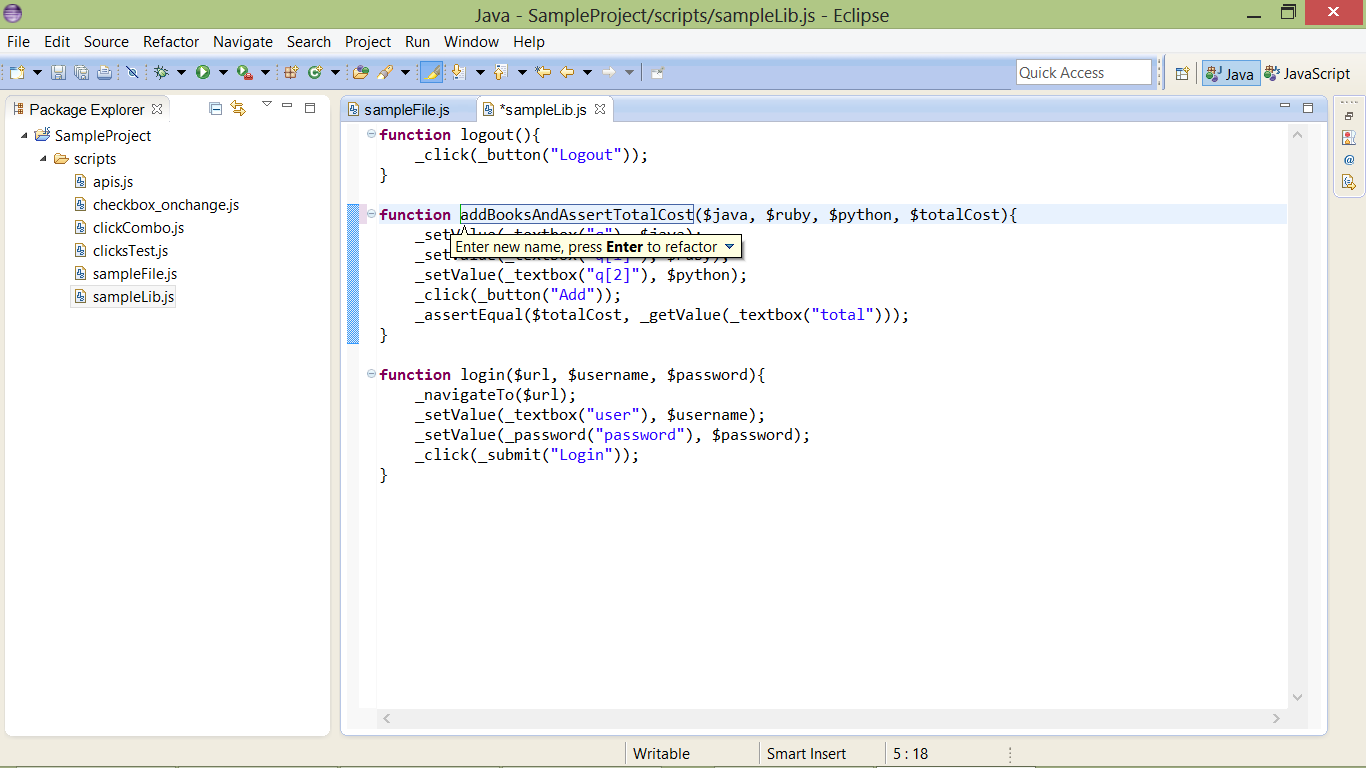 Rename function