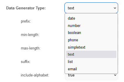 Data generator types