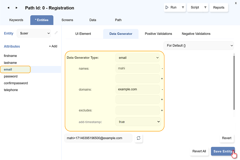 Email data generator