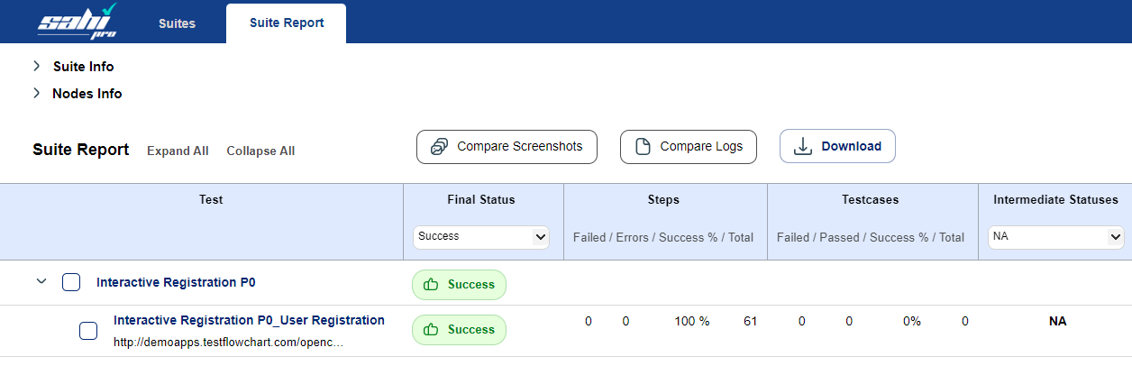 Path Level Single Dataset-row Report