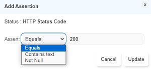 Add Assertions dialog