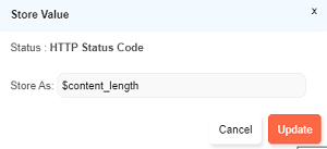 Store Value dialog