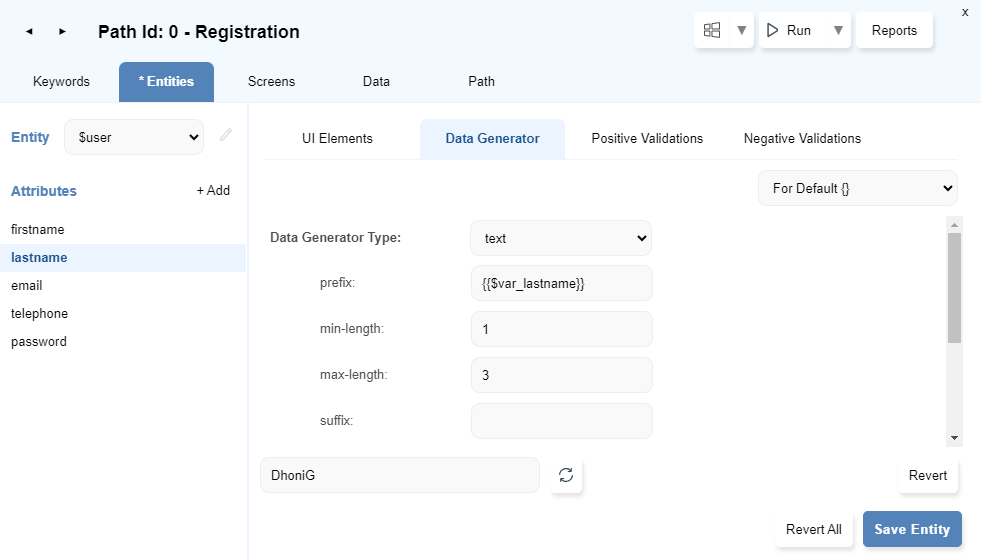 Firstname using External Variable