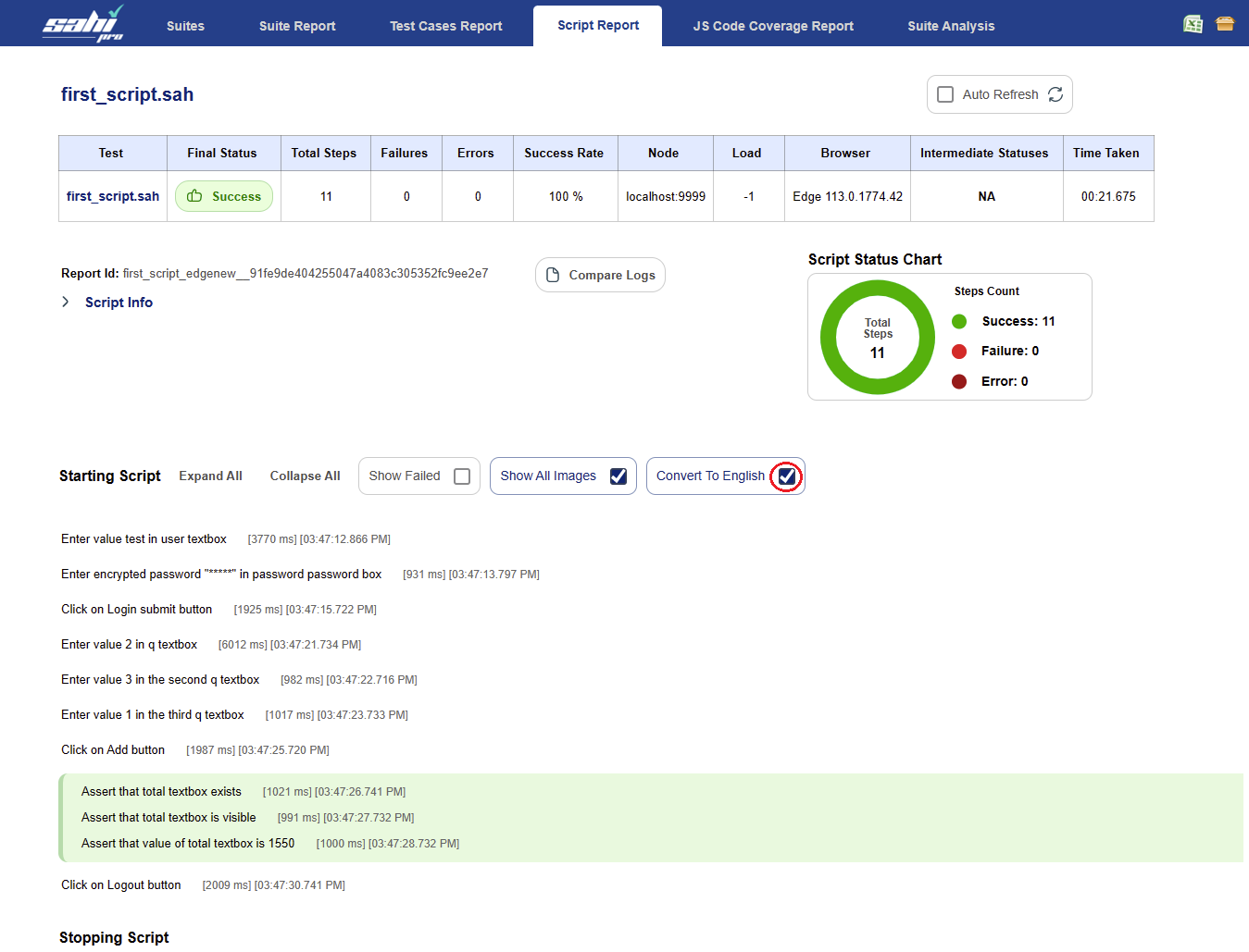 Convert Logs to English