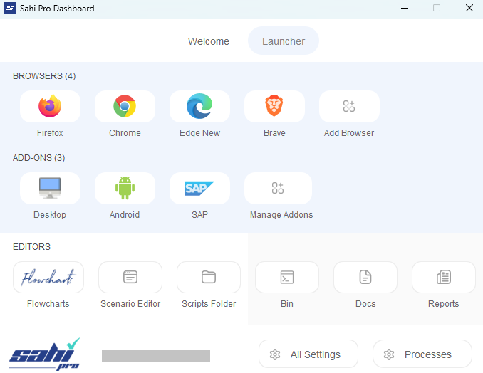 Sahi Dashboard Launcher