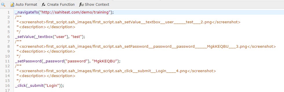 Script with Documentation
