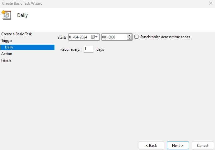 Date and Time Details