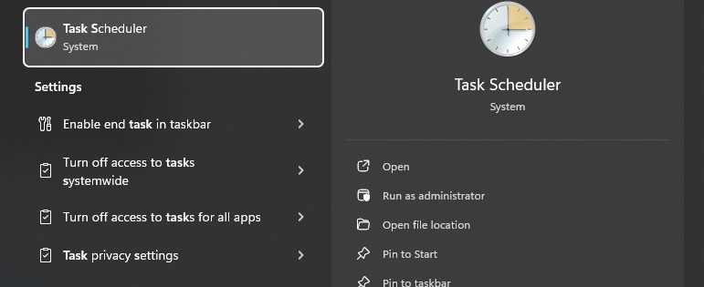 Open Task Scheduler